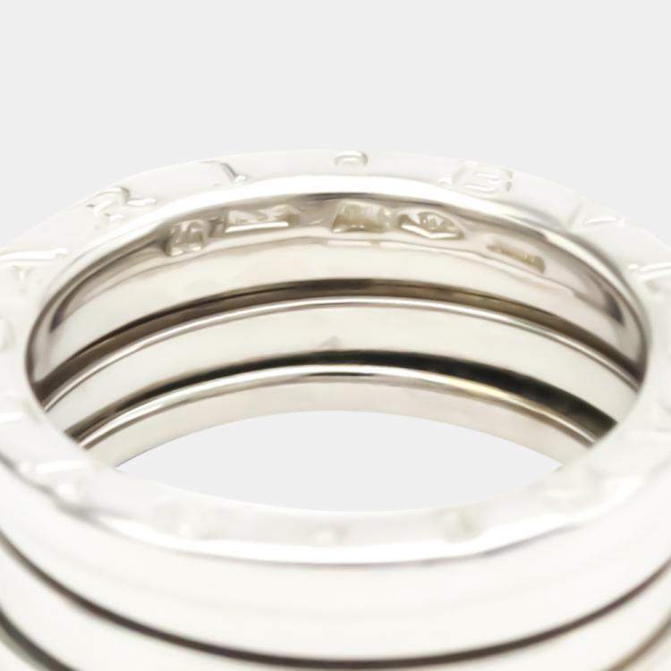 Pre Owned Bvlgari B.zero1 18K White Gold Ring EU 52