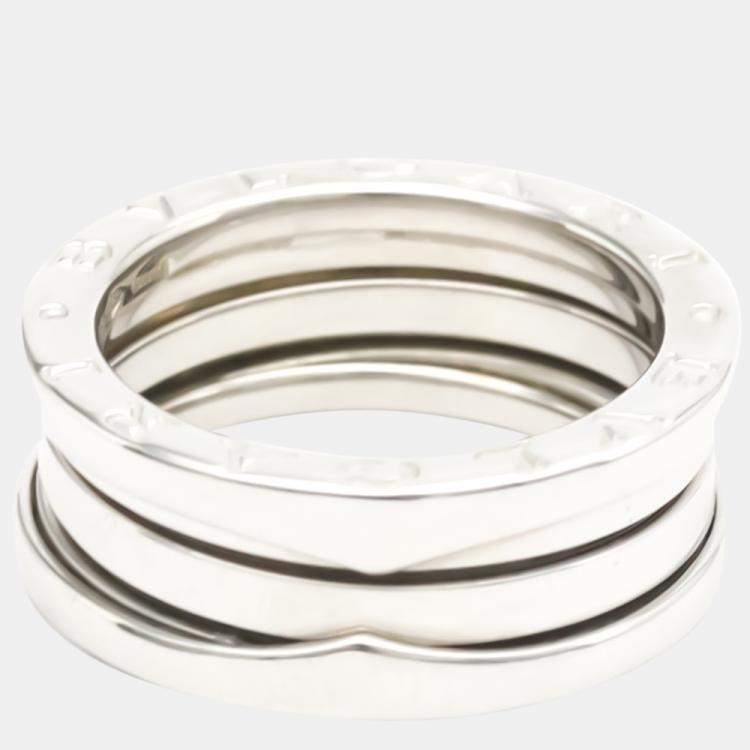 Pre Owned Bvlgari B.zero1 18K White Gold Ring EU 52
