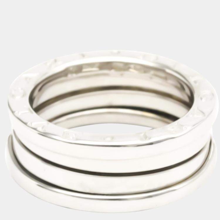 Pre Owned Bvlgari B.zero1 18K White Gold Ring EU 52