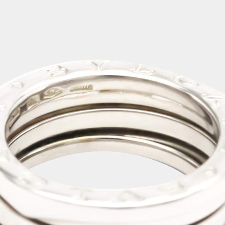 Pre Owned Bvlgari B.zero1 18K White Gold Ring EU 52