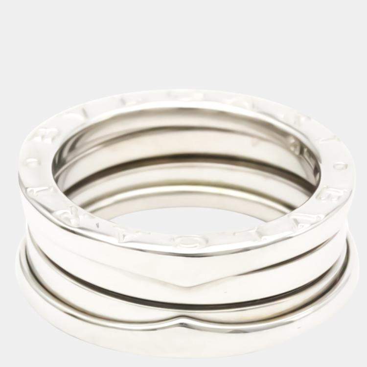 Pre Owned Bvlgari B.zero1 18K White Gold Ring EU 52