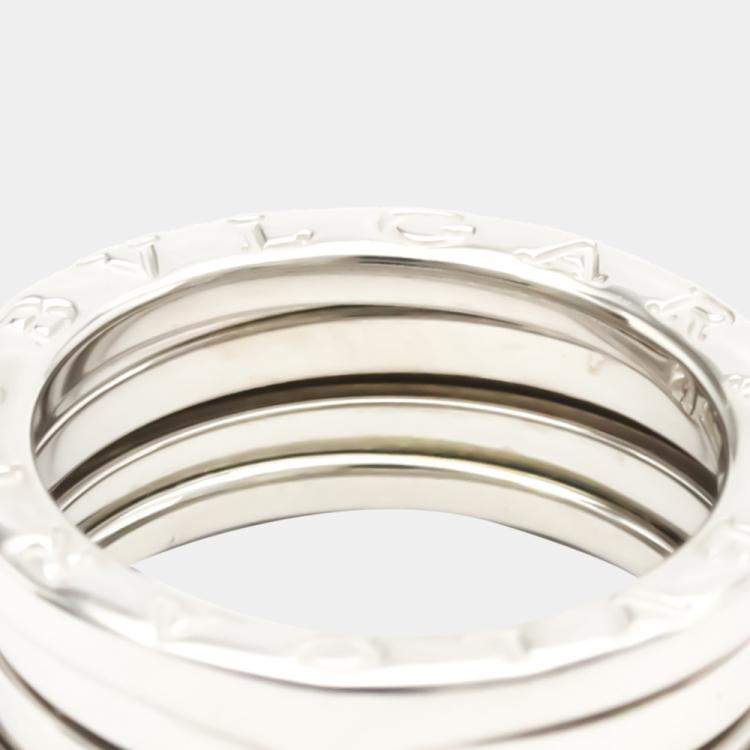 Pre Owned Bvlgari B.zero1 18K White Gold Ring EU 52