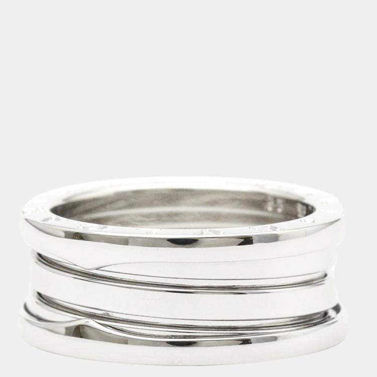 Pre Owned Bvlgari B.Zero1 18K White Gold Ring EU 56