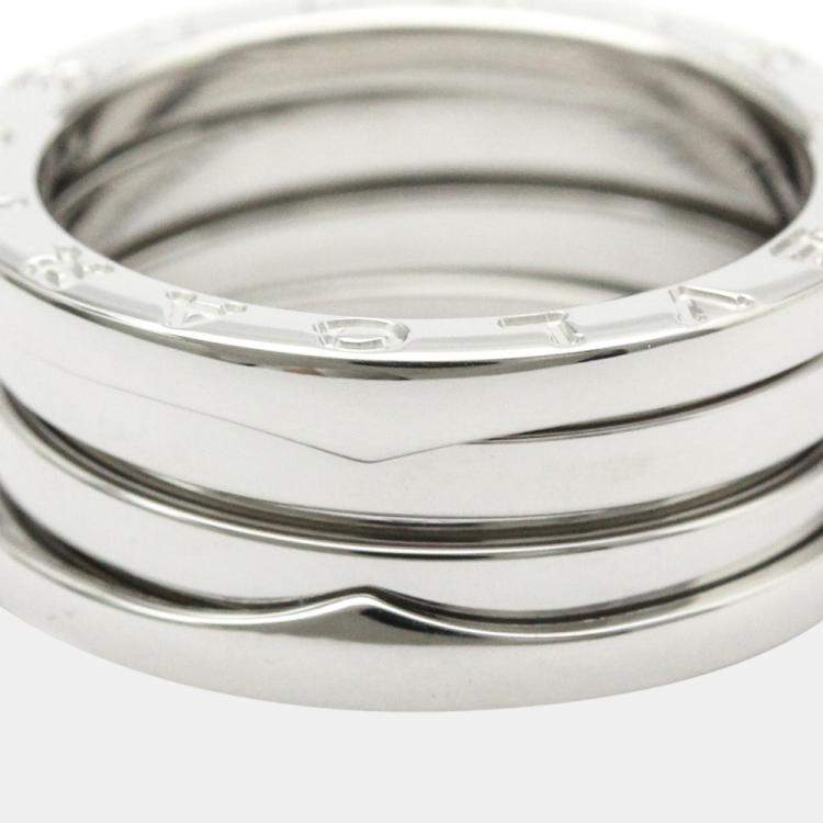 Pre Owned Bvlgari B.Zero1 18K White Gold Ring EU 56