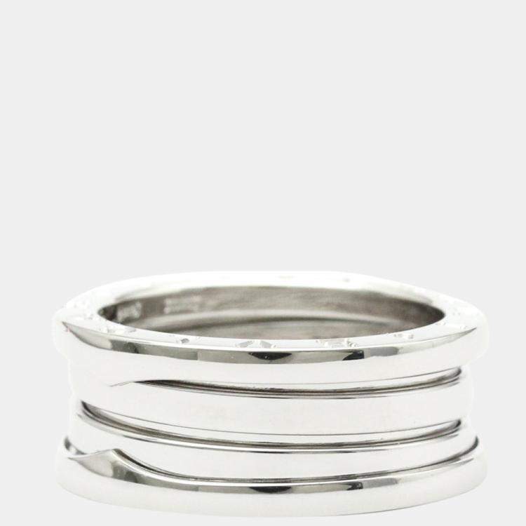 Pre Owned Bvlgari B.Zero1 18K White Gold Ring EU 56
