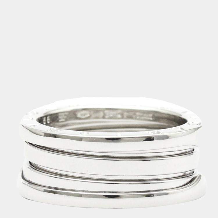 Pre Owned Bvlgari B.Zero1 18K White Gold Ring EU 56