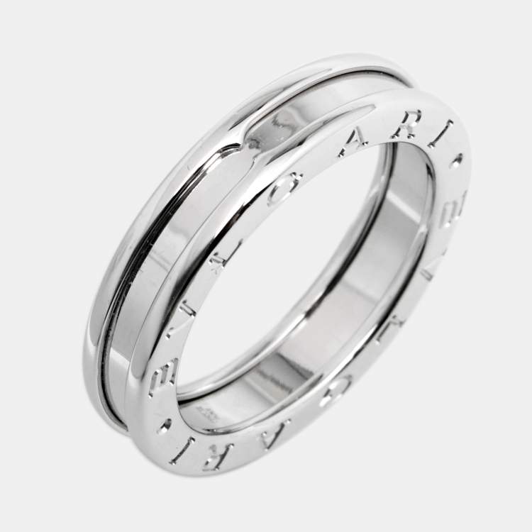 Pre Owned Bvlgari B.Zero1 18k White Gold 1-Band Ring Size 59