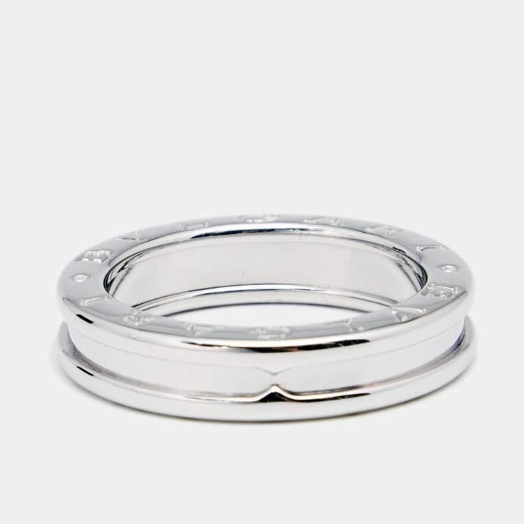 Pre Owned Bvlgari B.Zero1 18k White Gold 1-Band Ring Size 54