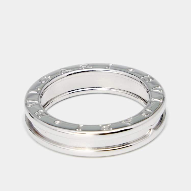 Pre Owned Bvlgari B.Zero1 18k White Gold 1-Band Ring Size 54