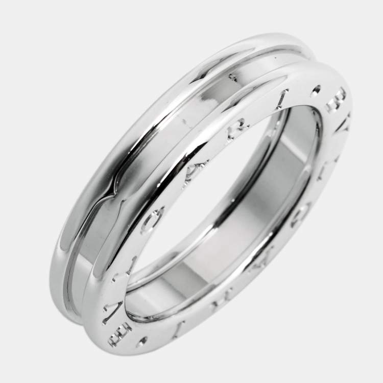 Pre Owned Bvlgari B.Zero1 18k White Gold 1-Band Ring Size 54