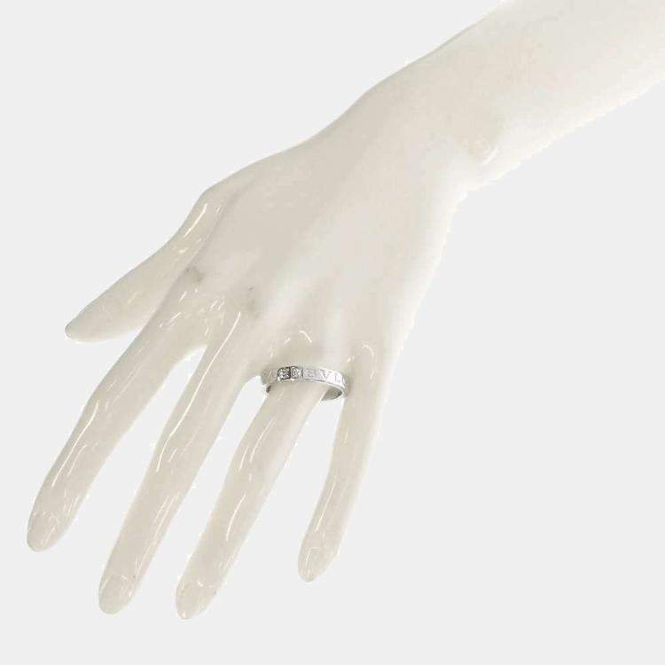 Pre Owned Bvlgari Bvlgari 18K White Gold Diamond Ring EU 64