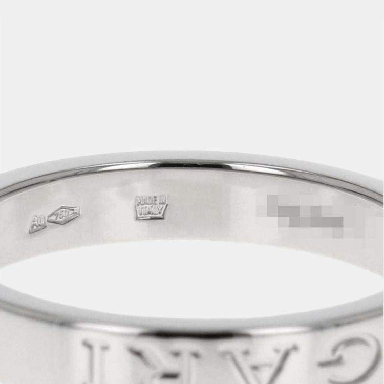 Pre Owned Bvlgari Bvlgari 18K White Gold Diamond Ring EU 64