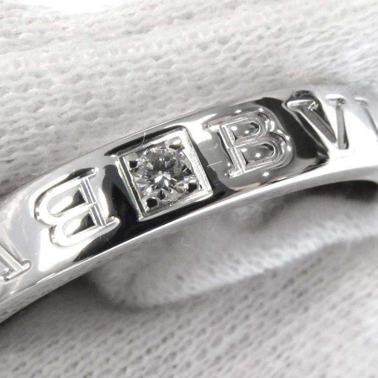 Pre Owned Bvlgari Bvlgari 18K White Gold Diamond Ring EU 64