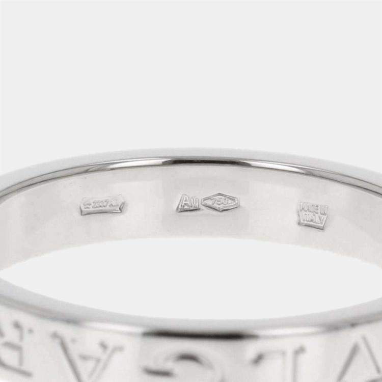 Pre Owned Bvlgari Bvlgari 18K White Gold Diamond Ring EU 64