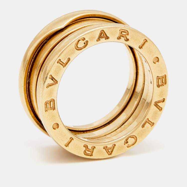 Pre Owned Bvlgari B.Zero1 18k Yellow Gold 3 Band Ring Size 47