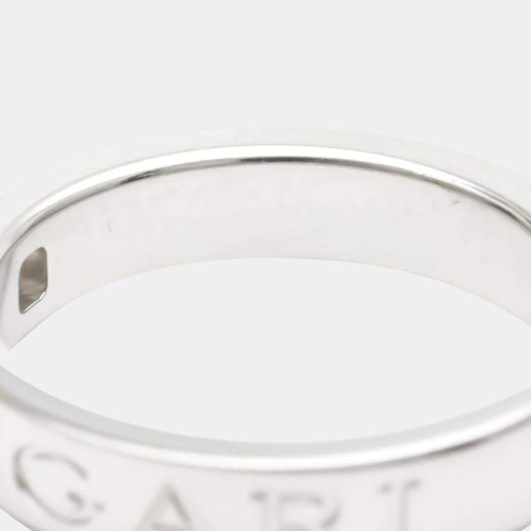 Pre Owned Bvlgari Bvlgari 18K White Gold Diamond Ring EU 53