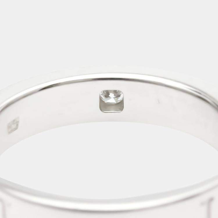 Pre Owned Bvlgari Bvlgari 18K White Gold Diamond Ring EU 53