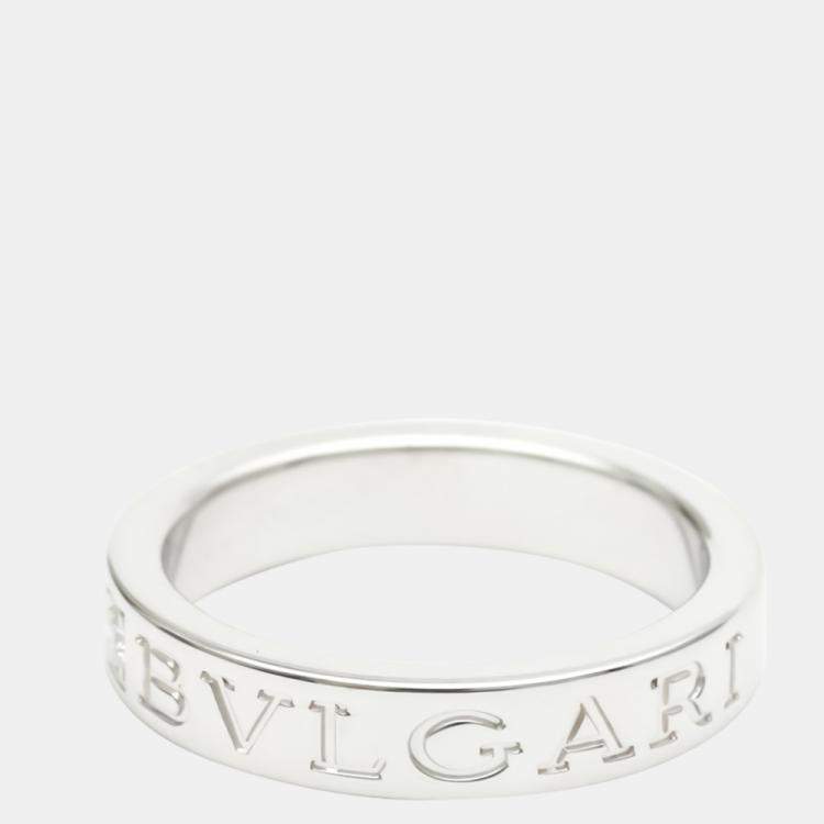 Pre Owned Bvlgari Bvlgari 18K White Gold Diamond Ring EU 53