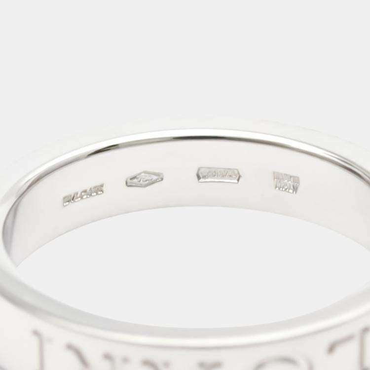 Pre Owned Bvlgari Bvlgari 18K White Gold Diamond Ring EU 53