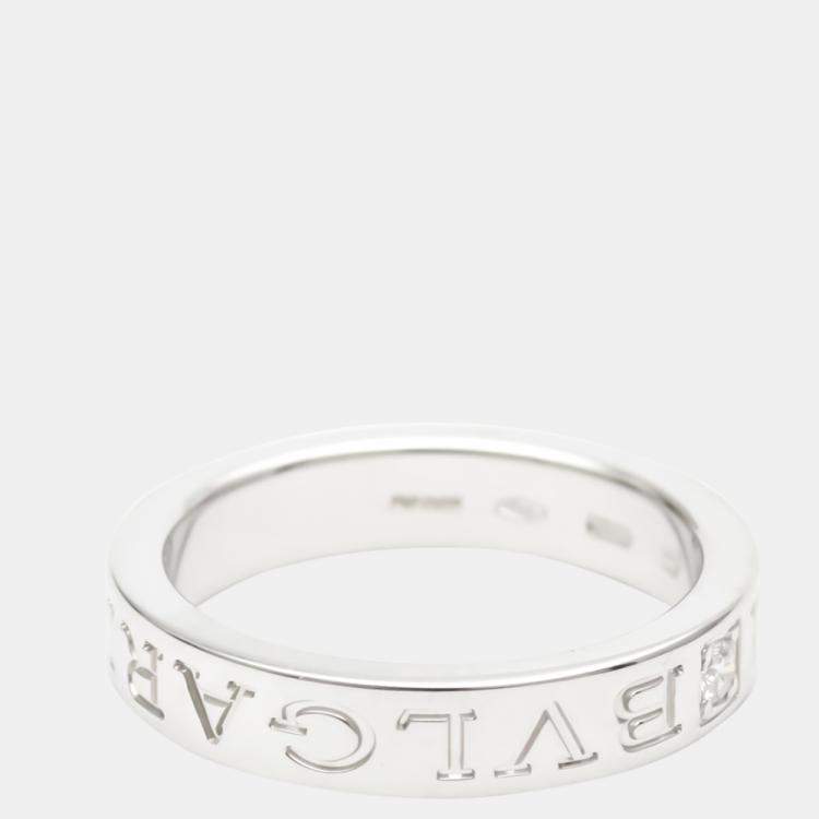 Pre Owned Bvlgari Bvlgari 18K White Gold Diamond Ring EU 53