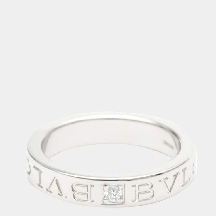 Pre Owned Bvlgari Bvlgari 18K White Gold Diamond Ring EU 53