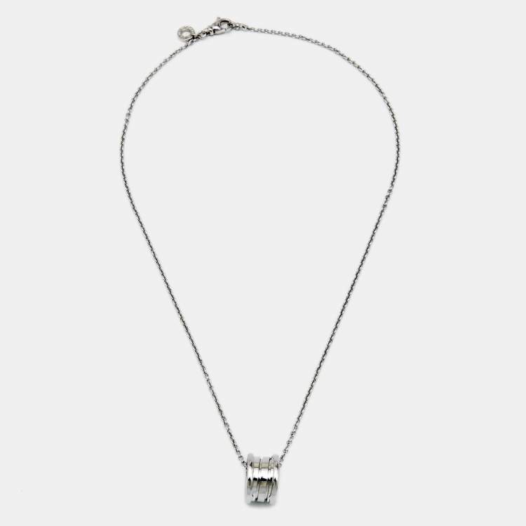 Pre Owned Bvlgari B.Zero1 18k White Gold Pendant Necklace