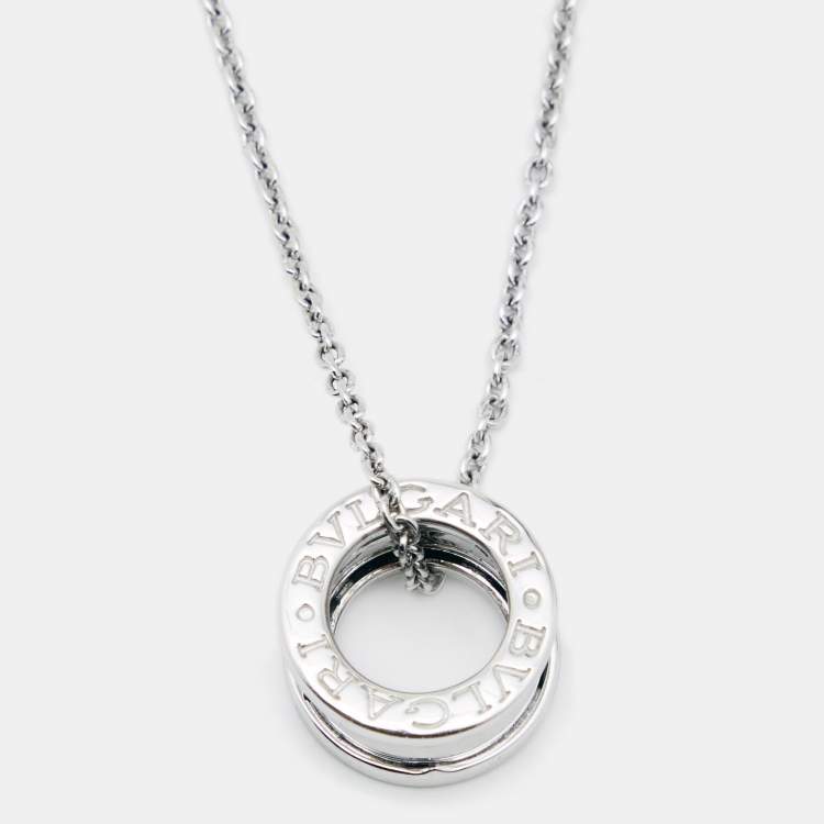 Pre Owned Bvlgari B.Zero1 18k White Gold Pendant Necklace