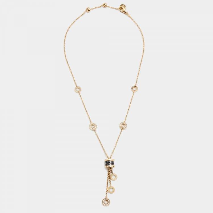 Bulgari B.Zero1 Diamond Gold Drop Pendant Necklace – Oak Gem