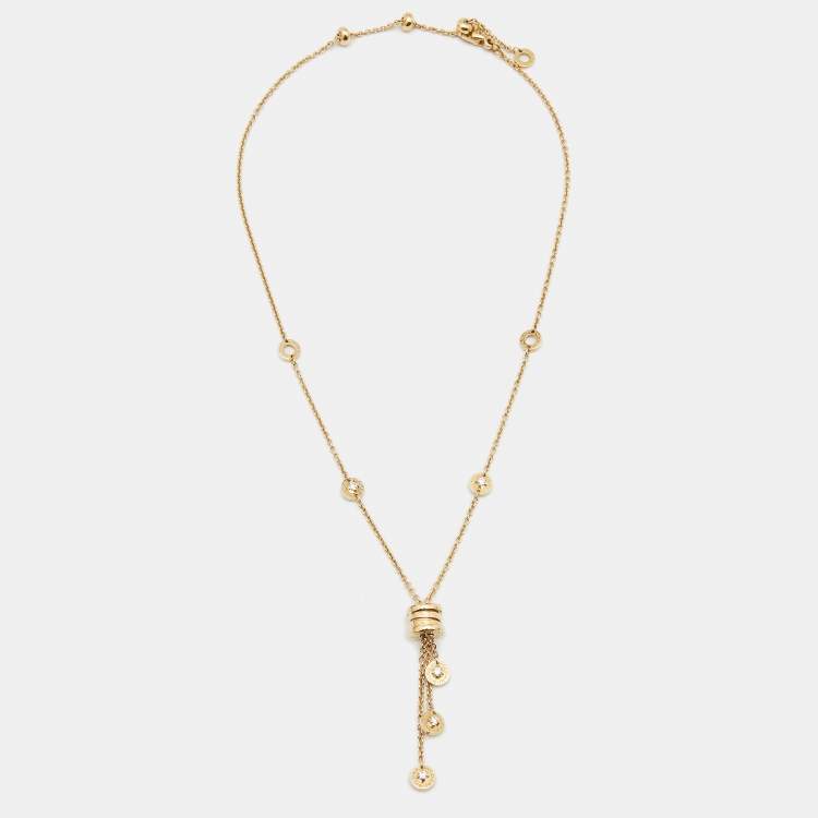 Pre Owned Bvlgari B.Zero1 Diamonds 18k Yellow Gold Necklace