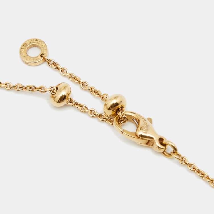 Pre Owned Bvlgari B.Zero1 Diamonds 18k Yellow Gold Necklace