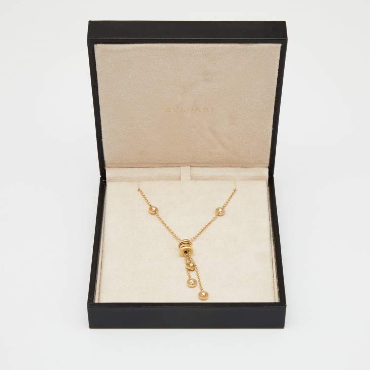 Pre Owned Bvlgari B.Zero1 Diamonds 18k Yellow Gold Necklace