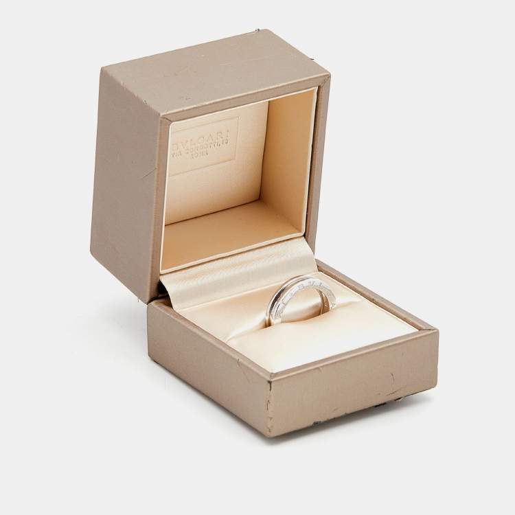 Pre Owned Bvlgari B.Zero1 18k White Gold 1-Band Ring Size 53