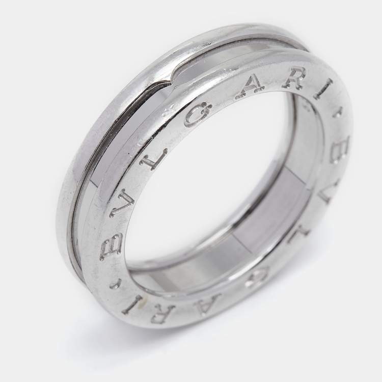 Pre Owned Bvlgari B.Zero1 18k White Gold 1-Band Ring Size 53