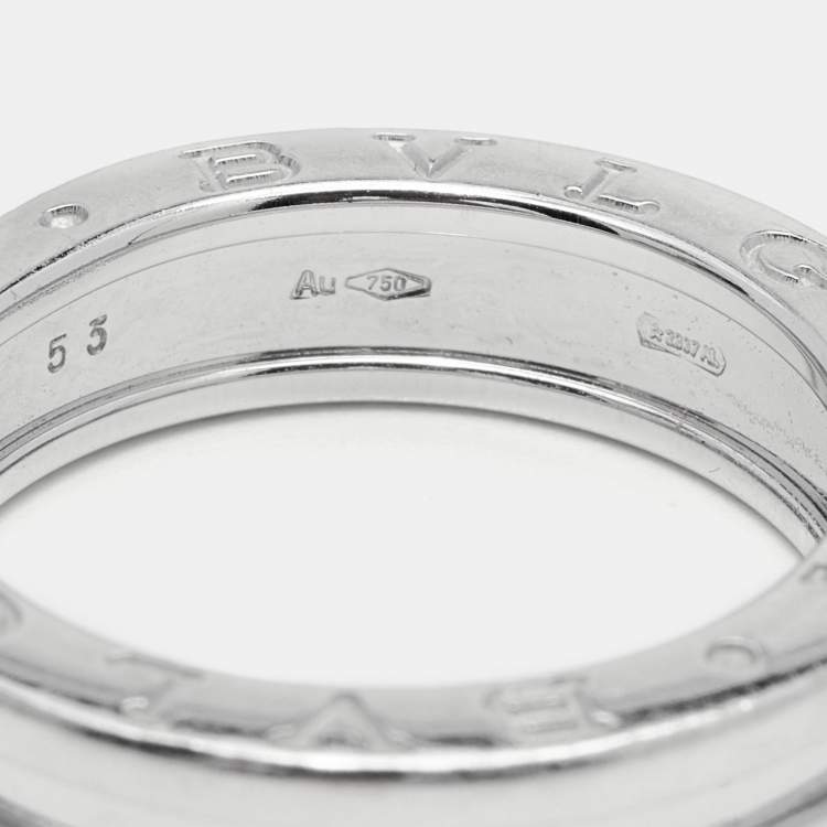 Pre Owned Bvlgari B.Zero1 18k White Gold 1-Band Ring Size 53