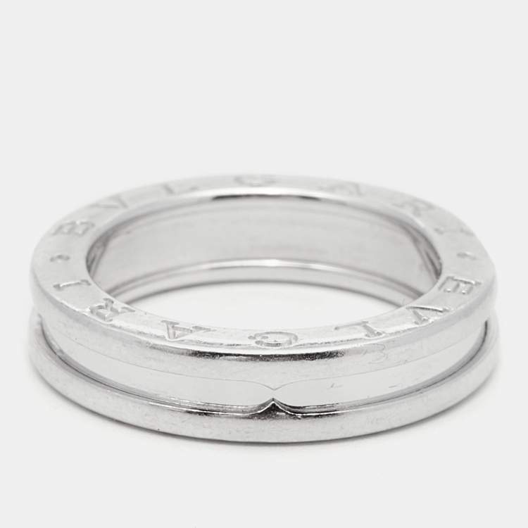 Pre Owned Bvlgari B.Zero1 18k White Gold 1-Band Ring Size 53