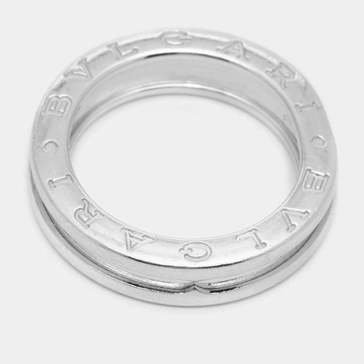 Pre Owned Bvlgari B.Zero1 18k White Gold 1-Band Ring Size 53