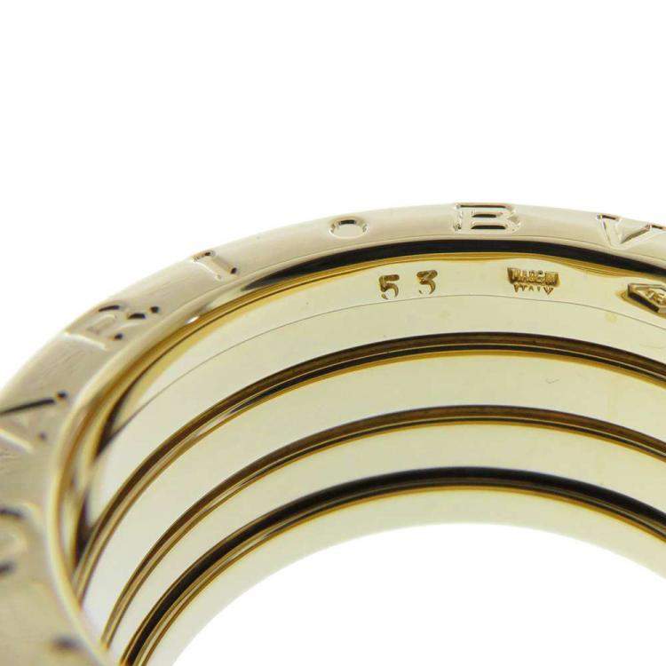Pre Owned Bvlgari B.Zero1 18K Yellow Gold Ring EU 53