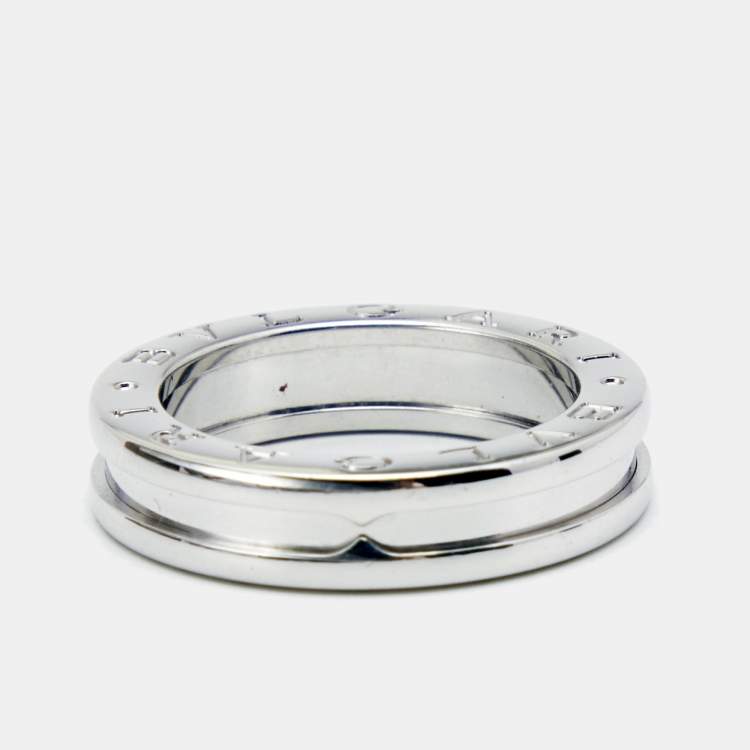 Pre Owned Bvlgari B.Zero1 18k White Gold 1-Band Ring Size 51