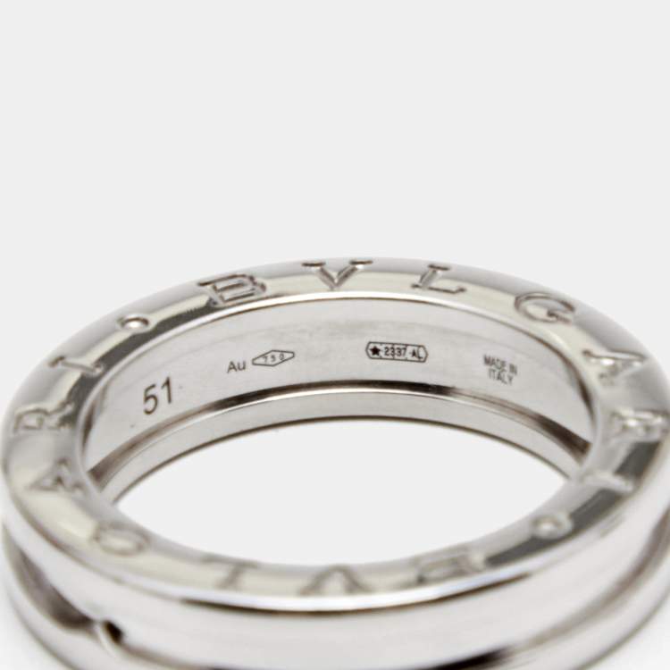 Pre Owned Bvlgari B.Zero1 18k White Gold 1-Band Ring Size 51