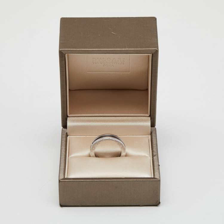 Pre Owned Bvlgari B.Zero1 18k White Gold 1-Band Ring Size 51
