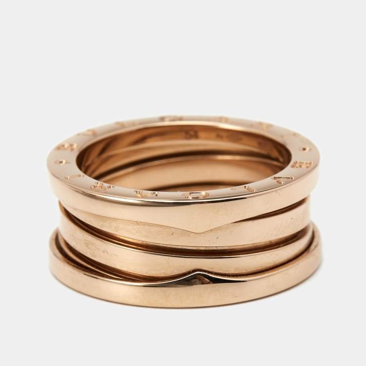 Pre Owned Bvlgari B.Zero1 18k Rose Gold 3-Band Ring Size 54