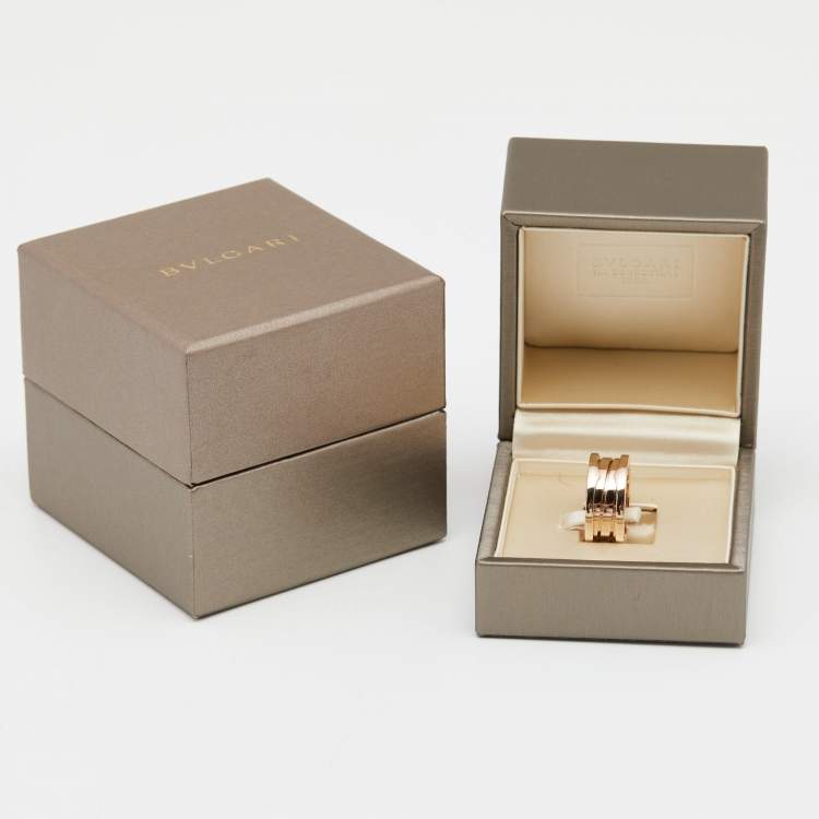 Pre Owned Bvlgari B.Zero1 18k Rose Gold 3-Band Ring Size 54