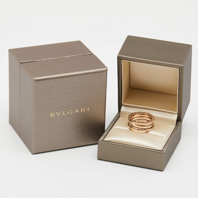 Pre Owned Bvlgari B.Zero1 18k Rose Gold 3-Band Ring Size 57