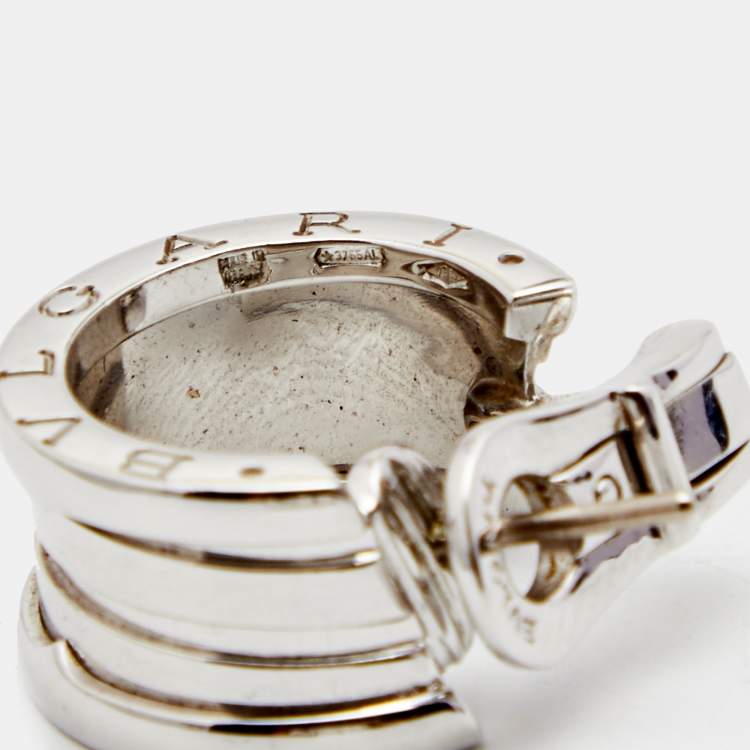 Pre Owned Bvlgari B.Zero1 18K White Gold Hoop Earrings