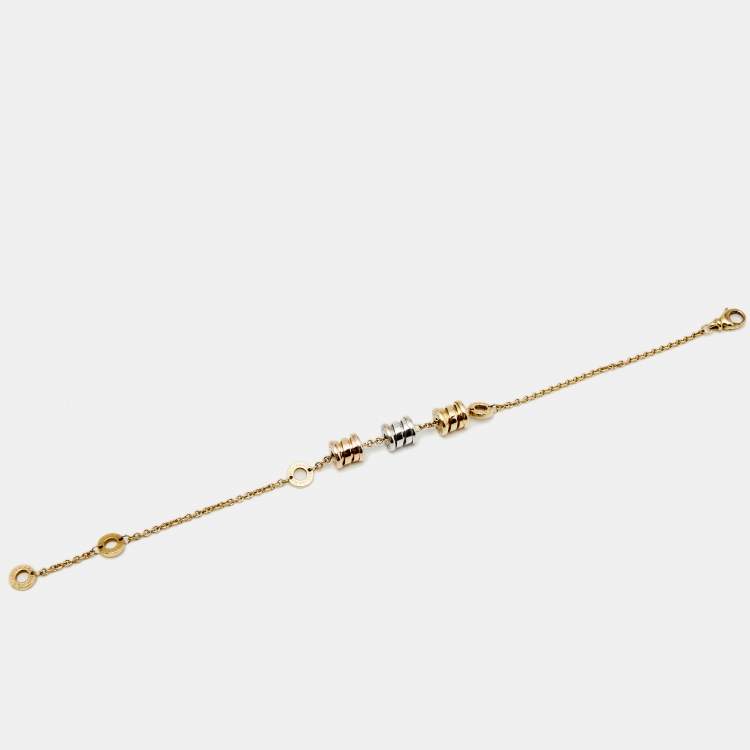 Pre Owned Bvlgari B.zero1 18K Three Tone Gold Element Soft Bracelet