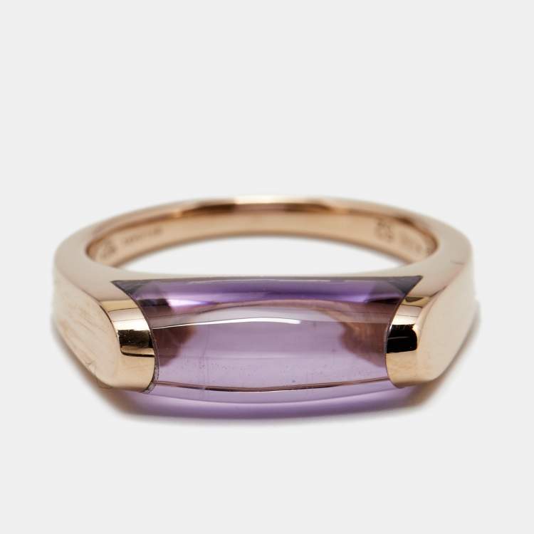 Bvlgari Tronchetto Amethyst 18k Rose Gold Ring Size 52 Bvlgari | TLC