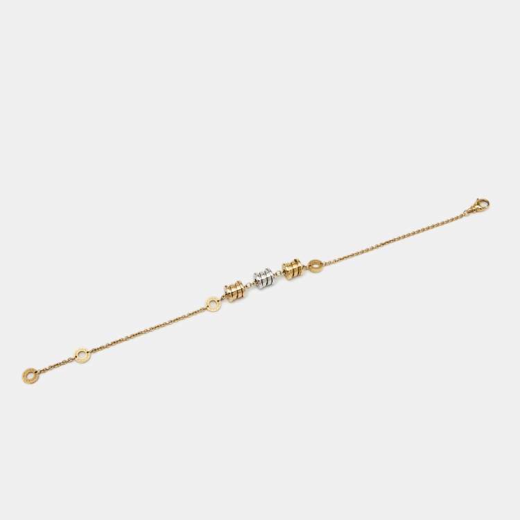 Pre Owned Bvlgari B.zero1 18K Three Tone Gold Element Soft Bracelet