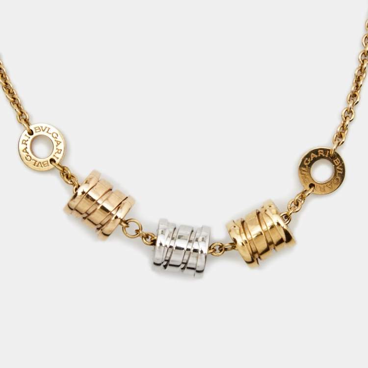 Pre Owned Bvlgari B.zero1 18K Three Tone Gold Element Soft Bracelet