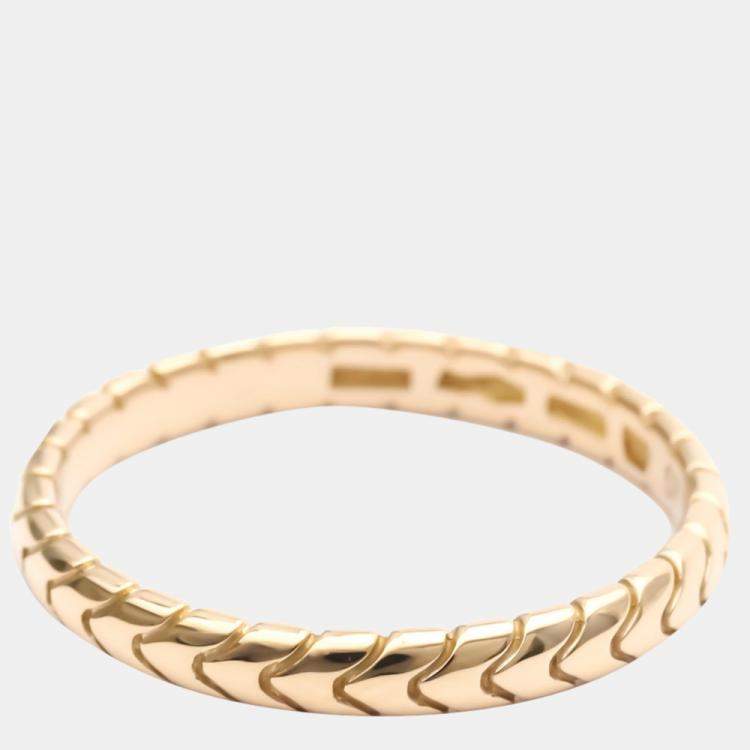 Pre Owned Bvlgari Serpenti Spiga 18K Rose Gold Ring EU 57