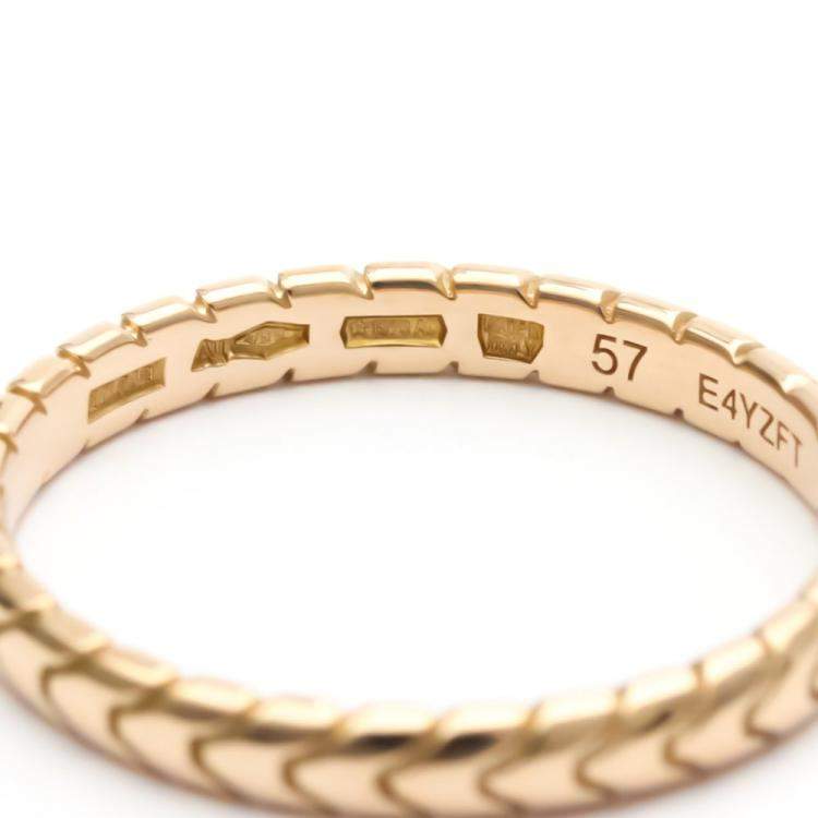 Pre Owned Bvlgari Serpenti Spiga 18K Rose Gold Ring EU 57